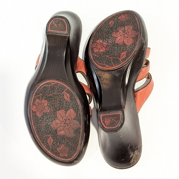 Sofft pink wedge platform leather sandals 8.5 - Picture 7 of 16